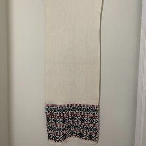 Abercrombie & Fitch Nordic Print Ivory Scarf - Ivory/Red/Black